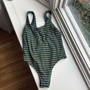 Abercrombie Green Striped One-Piece Swimsuit
